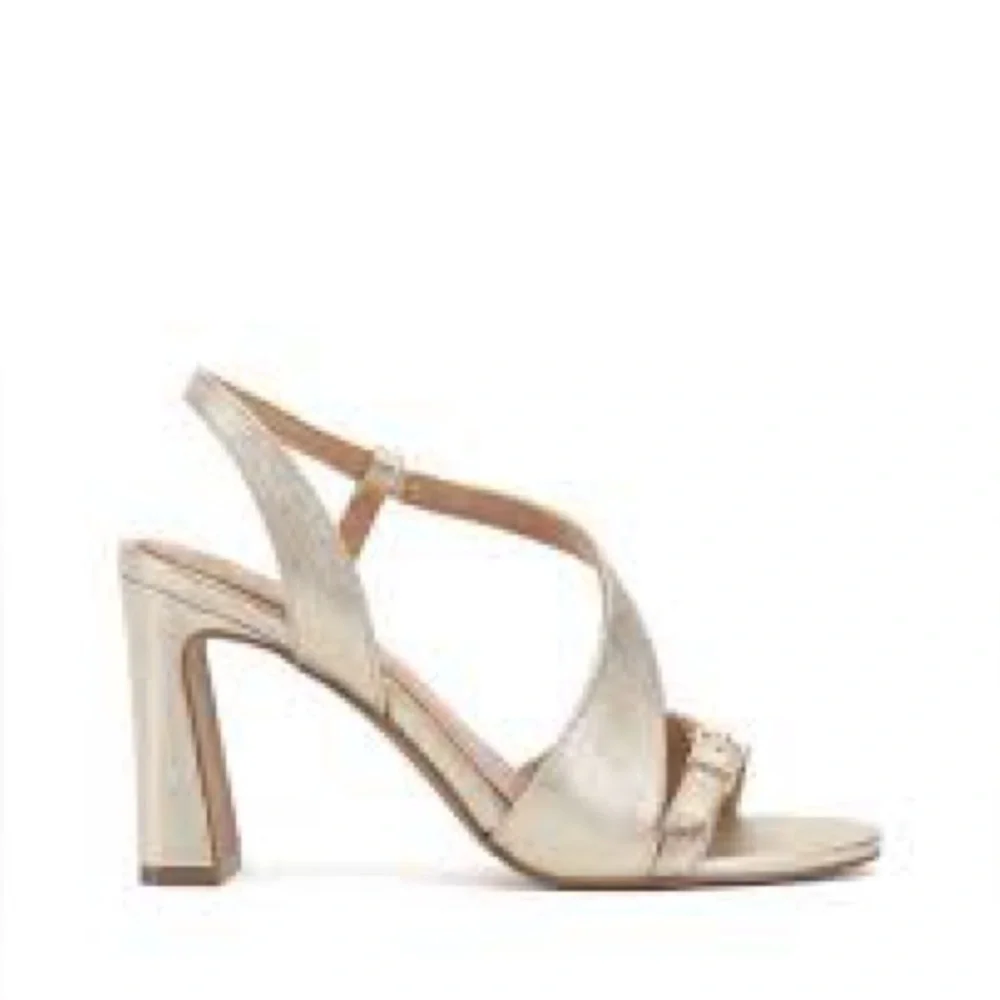 Vince Camuto Adesie Slingback Gold Strappy Heels